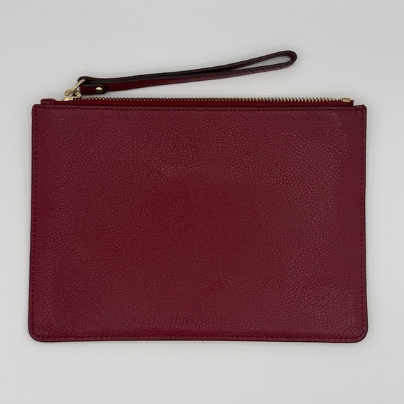 Michael Kors Jet Set Travel XL Zip Stud Clutch Wristlet Pebbled Leather Mulberry - Picture 10 of 10